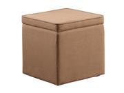 Microfiber Storage Ottoman By Poundex Peat