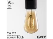 ST19 Edison Style Amber 2200K 2W Dimmable LED Filament Light Bulb AC120V