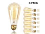 GMY Lighting 60W ST64 Dimmable Edison Incandescent Vintage Light Glass Lamp Bulb 2200K Warm White 6 Packs