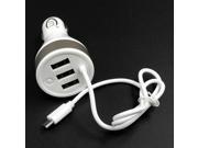BTY M642 USB Car Charger with DC 5V 4.8A Micro USB Port Fast Charging 3 USB 2.0 Port for Samsung and other Andorid Mobile Phone MP3 MP4 White