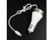 BTY M642i USB Car Charger with DC 5V 4.8A Micro USB Port Fast Charging 3 USB 2.0 Port for iPhone ipad White