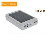 BTY 30000mAh External Solar Powered Battery Power Bank Travelling Portable Charger Backup Pack For iPhone 6s 6 Plus iPad and Samsung Galaxy and More Silver