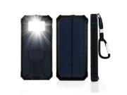Solar Charger 12000mAh Portable Solar External Battery Pack with 6LED Flashlight Backup Battery Pack Dual USB Portable Phone Charger for Bluetooth iPhone HTC Ne