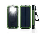 Solar Charger 12000mAh Portable Solar External Battery Pack with 6LED Flashlight Backup Battery Pack Dual USB Portable Phone Charger for Bluetooth iPhone HTC Ne