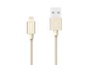 ROCK® 3.28ft 1M Metal Charge Sync Cable Data And Charging Cord Wide Compatibility iPhone iPad iPod Gold