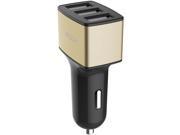 ROCK® 4.8A 3 USB Ports LED Light Raid Universal Car Charger Gold