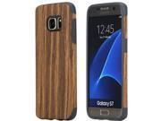 Galaxy S7 Case ROCK® Slim Hybrid TPU Shock Absorption Bumper Wood Case for samsung Galaxy S7