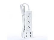 J Tech Digital 3 Outlets Power Strip with 4 USB Surge Protector Power Socket 110 250V Power Strip with 4 Fast USB Charging Ports SMART POWER Tech Max 2500W 10