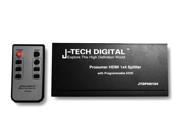 J Tech Digital JTDPH0104 Most Advanced 1x4 HDMI Splitter with Programmable EDID SPDIF Audio Output and Remote Control