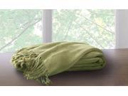 Marcini Bamboo Fiber Cotton Throw Blanket ?Green