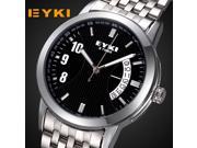 louiwill new fashion women men watches full steel luxury brand eyki wistwatches calendar waterproof clock