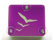 Toll Transponder Holder for I Pass Fastrak and old new EZ Pass 3 Point Mount Birds Flying Purple