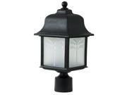 Decorative Outdoor Energy Saving Orchid Post Fixture Black Frost Lens