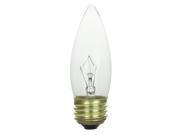 Sunlite 60 Watt Torpedo Tip Chandelier Medium Base Clear 15 Pack