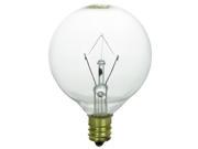 Sunlite Incandescent 15 Watt G16.5 Globe 105 Lumens Clear Light Bulb 12 Pack
