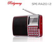 Ridgeway SPE RA2012 Portable Radio FM Radio 1000 mAh Rechargeable Li on Batttery USB TF Card Headphone Jack Color Red Blue