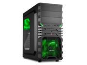 SHARKOON VG4 W Green Steel Plastic ATX Mid Tower Gaming PC Case 2x120mm LED Cooling Fan Pre Installed 2xUSB3.0 Max 15.16 VGA Length Max 6.3 CPU Cooler