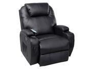 Massage Recliner Sofa Chair Deluxe Ergonomic Lounge Heated w Control Black