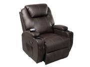 Ergonomic Deluxe Massage Sofa Chair Lounge Executive Heated w Control Brown