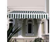 Manual Patio 6.4 ×5 Retractable Deck Awning Sunshade Shelter Canopy Outdoor Stripe Green White