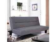 Microfiber Futon Folding Couch Sofa Bed 6 Mattress Sleep Recliner Lounger Gray