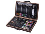 80 Piece Deluxe Art Set Drawing And painting w Wood Case Accessories