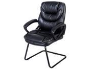 Black Mid Back Sled Base Guest Visitor Chair Office Desk Side Chair