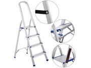 4 Step Aluminum Foldable Non slip Ladder 300lbs Lightweight Home Office Portable