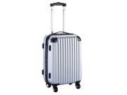 20 Expandable ABS Carry On Luggage Travel Bag Trolley Suitcase Gray