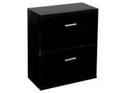 Black 2 Drawer Chest Dresser Clothes Storage Bedroom Furniture Cabinet