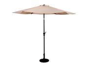 GoPlus 10FT Patio Umbrella 6 Ribs Market Steel Tilt W Crank Outdoor Garden Beige
