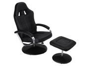 Executive Pu Leather Racing Style Bucket Seat Chair leisure Recliner w Ottoman