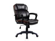Ergonomic PU Leather Mid Back Executive Computer Desk Task Office Chair