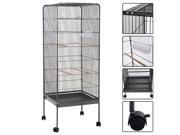 58 Large Parrot Bird Cage Play Top Pet Supplies w Perch Stand Two Doors Flattop