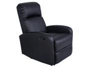 Manual Recliner Chair Black Lounger Leather Sofa Seat Home Theater