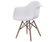 1 PC Mid Century Modern Molded Plastic Eames Style Dining Arm Chair Wood Legs