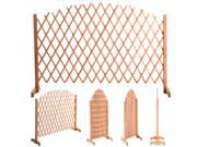 Expanding Portable Fence Wooden Screen Dog Gate Pet Safety Kid Patio Garden Lawn