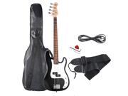 Black Full Size 4 String Electric Bass Guitar with Strap Guitar Bag Amp Cord