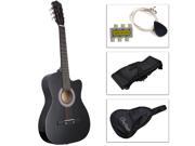 Beginners Acoustic Guitar With Guitar Case Strap Tuner and Pick Black