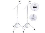 2 Pack Cymbal Boom Stand Drum Hardware Percussion Double Braced Tripod Holder