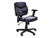 Executive PU Leather Office Chair Mid Back Modern Computer Desk Task Black