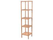 5 Tires Bamboo Bookcase Storage Rack Organizer Shelving Heavy Duty Home Office