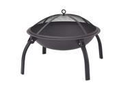 22 Outdoor Metal Firepit Backyard Patio Garden Round Stove Fire Pit With Poker