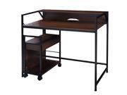 Simplistic Desk Computer Office Furniture Table Wood Workstation W File Cabinet