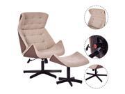 Executive Recliner Chair Lounge Leisure Chair Adjustable Height Swivel w Ottoman