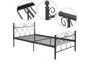 78 x42 x34 Black Steel Twin Size Bed Frame Platform Foundation Furniture