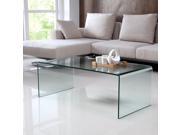 Modern Tempered Glass Coffee Cocktail Table Accent Living Room Furniture