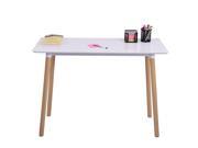 White Writing Desk Computer Table Home Office Furniture Workstation Learning