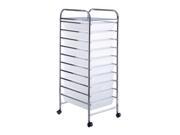 Clear 10 Drawer Rolling Storage Cart Scrapbook Paper Office School Organizer