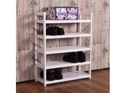 White 5 Tier Wooden Shoe Rack Shelf Storage Organizer Entryway Home Furni
